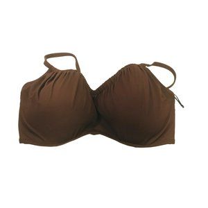 Shade And Shore Women's 36D Lightly Lined Shirred Bralette Bikini Swim Top New